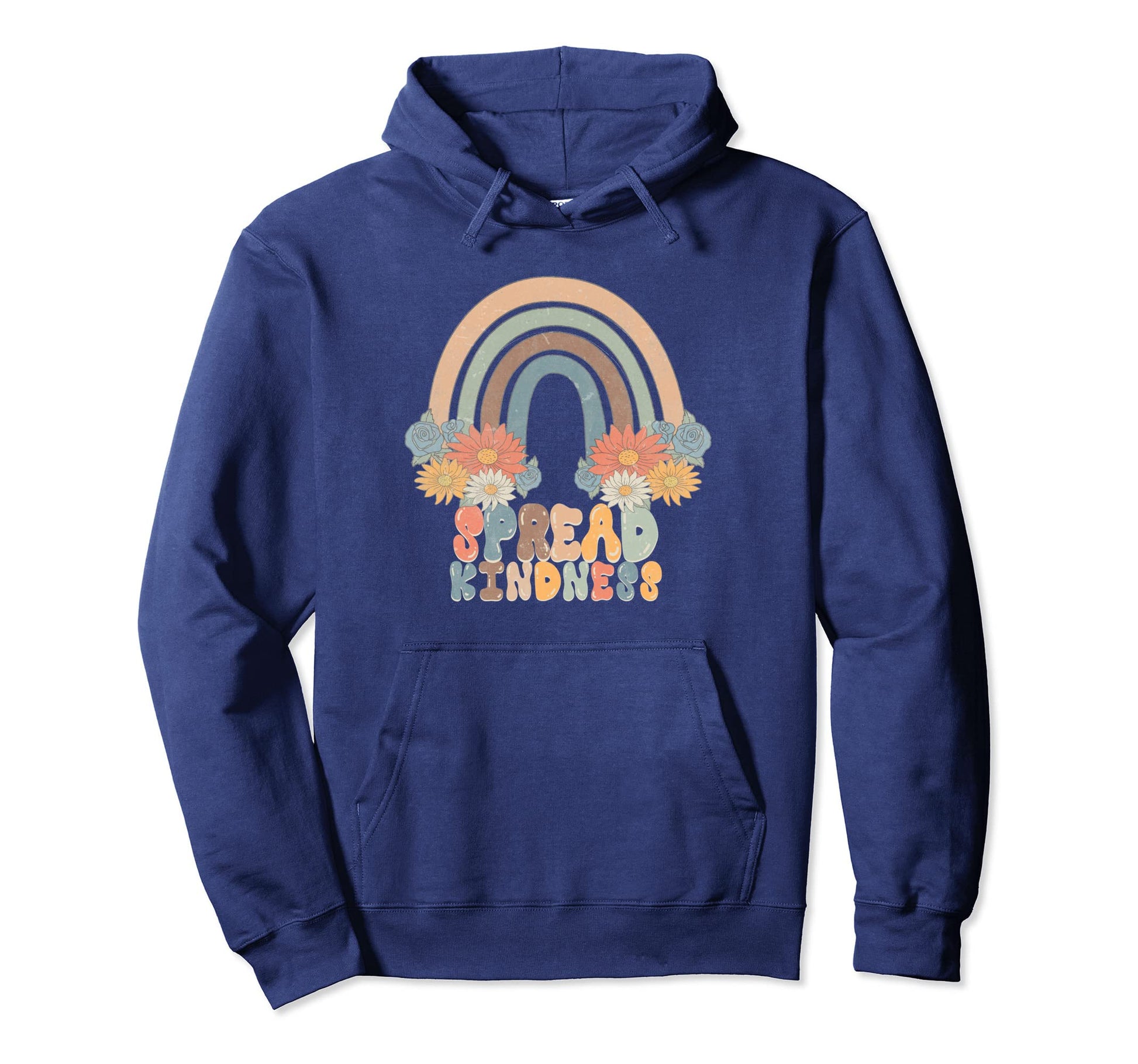 Spread Kindness Groovy Rainbow 80S Hoodie - Trendy Graphic Unisex - T-Shirt, Sweatshirt, Hoodie