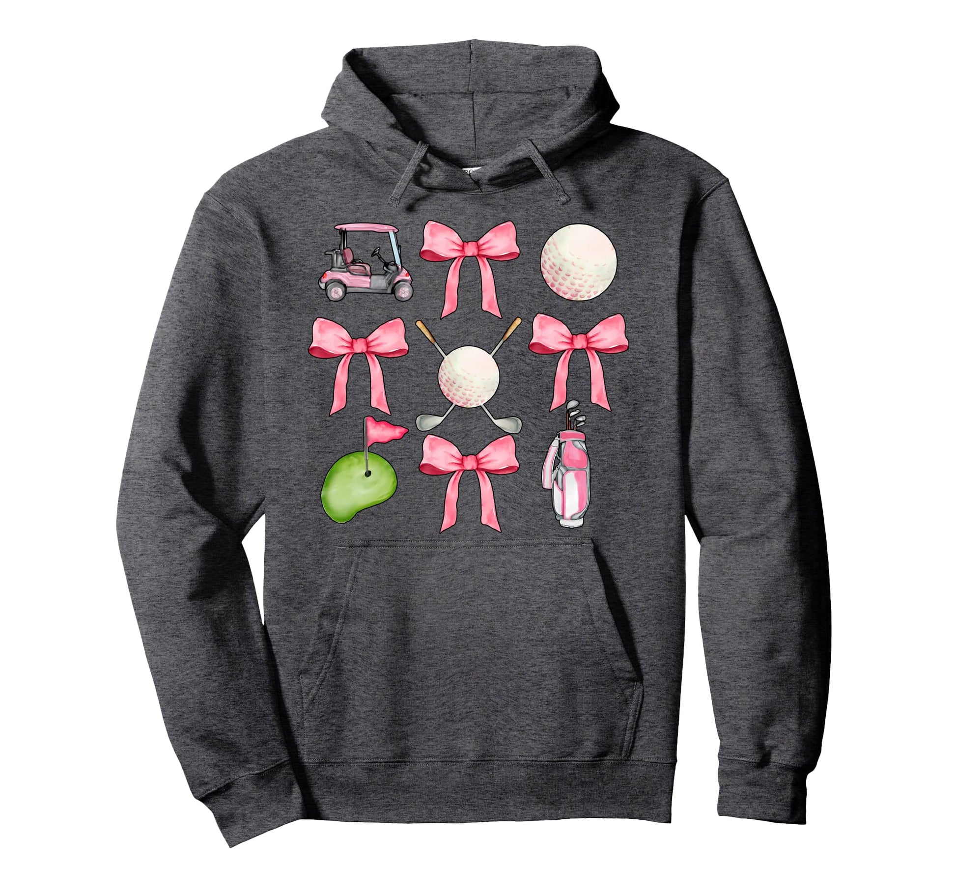 Golf Coquette Bow Golf Ball Mom Game Hoodie - Aesthetic Graphic for Adults - T-Shirt, Sweatshirt, Hoodie