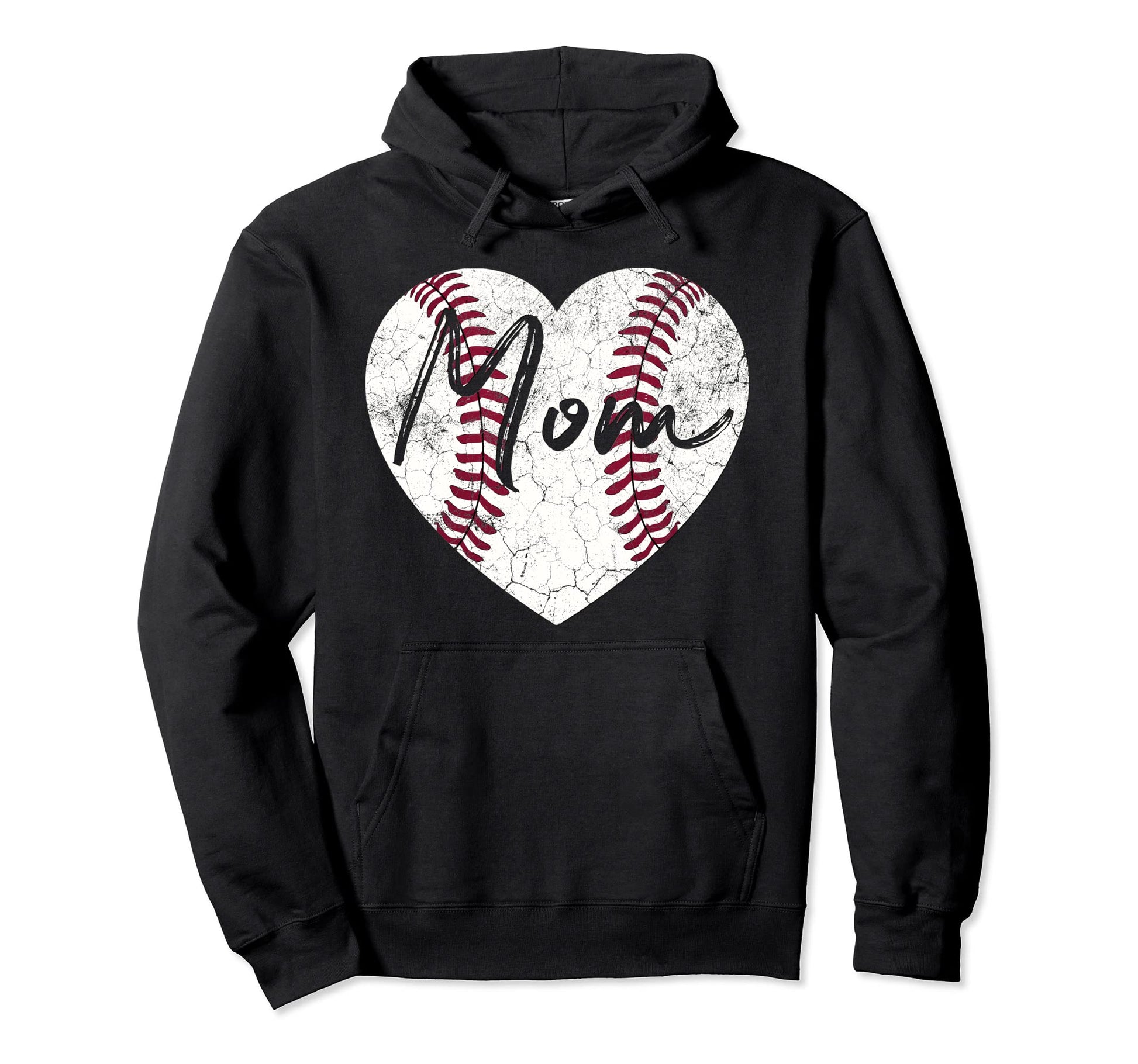 Softball Baseball T Ball Heart Mom Hoodie - Aesthetic Graphic Unisex - T-Shirt, Sweatshirt, Hoodie