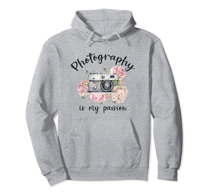 Photography Is My Passion 35Mm Camera Hoodie - Novelty Apparel for Adults - T-Shirt, Sweatshirt, Hoodie
