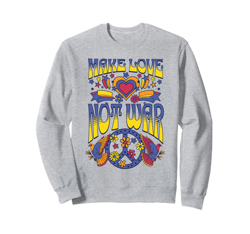 Groovy Make Love Not War Peace Sweatshirt - Minimalist Print Men Women - T-Shirt, Sweatshirt, Hoodie