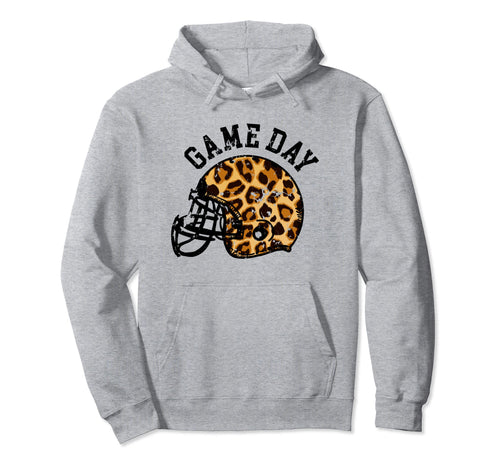Funny Game Day Leopard Helmet Football Mom Hoodie - Graphic Print Unisex - T-Shirt, Sweatshirt, Hoodie