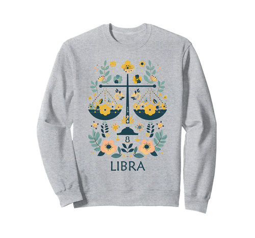 Libra Zodiac Sign Boho Floral Sweatshirt - Novelty Apparel Men Women - T-Shirt, Sweatshirt, Hoodie