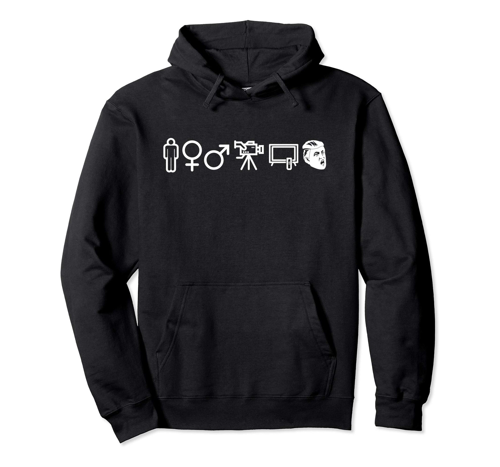Person Camera Tv Trump Hoodie - Aesthetic Graphic for Adults - T-Shirt, Sweatshirt, Hoodie