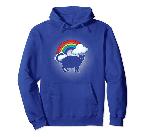 Chonk Cat Fatty Funny 80S Rainbow Hipster Hoodie - Unique Graphic Men Women - T-Shirt, Sweatshirt, Hoodie