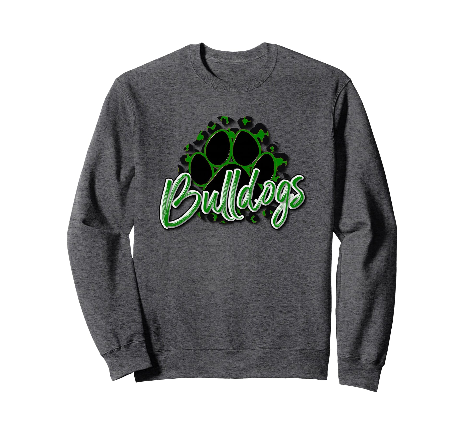 Bulldogs Green Black Cheetah School Sweatshirt - Aesthetic Graphic Unisex - T-Shirt, Sweatshirt, Hoodie