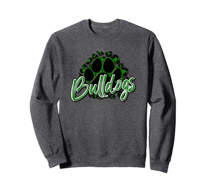 Bulldogs Green Black Cheetah School Sweatshirt - Aesthetic Graphic Unisex - T-Shirt, Sweatshirt, Hoodie