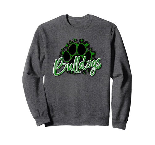 Bulldogs Green Black Cheetah School Sweatshirt - Aesthetic Graphic Unisex - T-Shirt, Sweatshirt, Hoodie