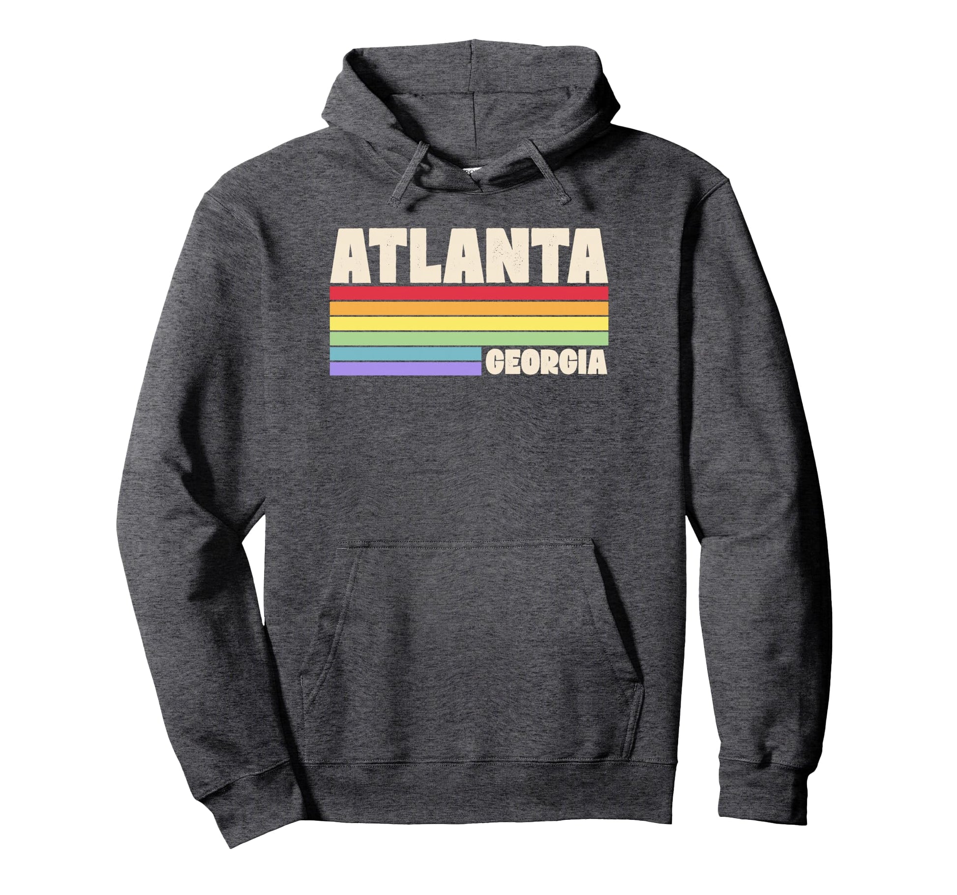 Atlanta Georgia Gay Pride Rainbow Flag Hoodie - Graphic Print Men Women - T-Shirt, Sweatshirt, Hoodie