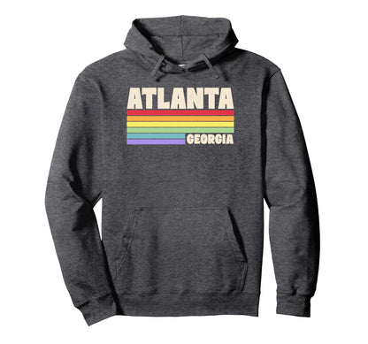 Atlanta Georgia Gay Pride Rainbow Flag Hoodie - Graphic Print Men Women - T-Shirt, Sweatshirt, Hoodie