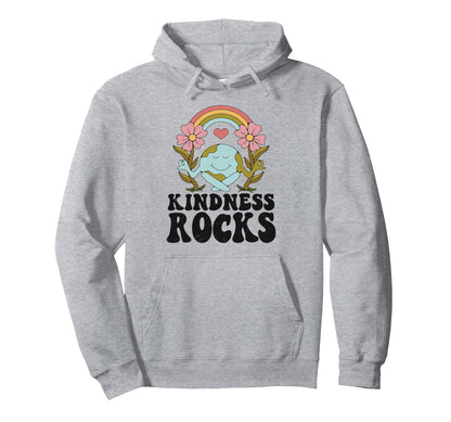 Earth Day Hippie Teacher Rainbow Kindness Hoodie - Custom Art Print Unisex - T-Shirt, Sweatshirt, Hoodie