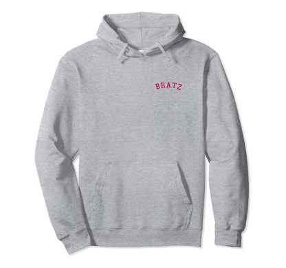 Bratz Varsity Font Pocket Logo Hoodie - Unique Graphic Men Women - T-Shirt, Sweatshirt, Hoodie
