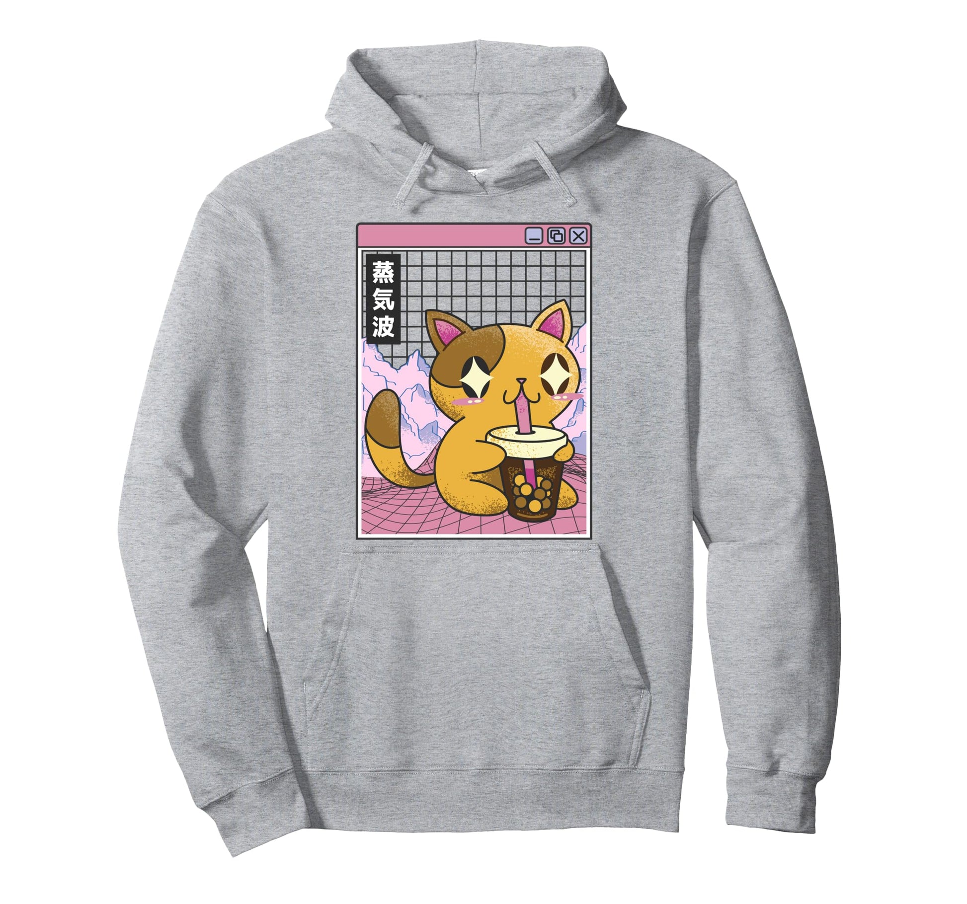 Cat Drinking Bubble Tea Boba Japan Hoodie - Unique Graphic for Adults - T-Shirt, Sweatshirt, Hoodie