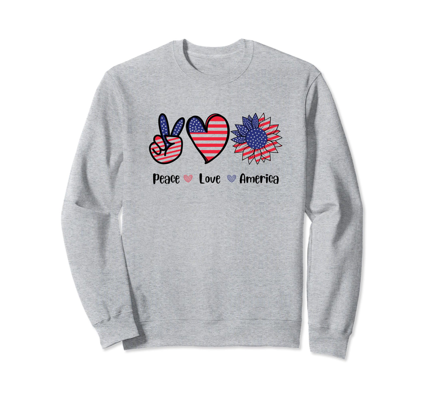 America Peace And Love Sweatshirt - Graphic Print Unisex - T-Shirt, Sweatshirt, Hoodie