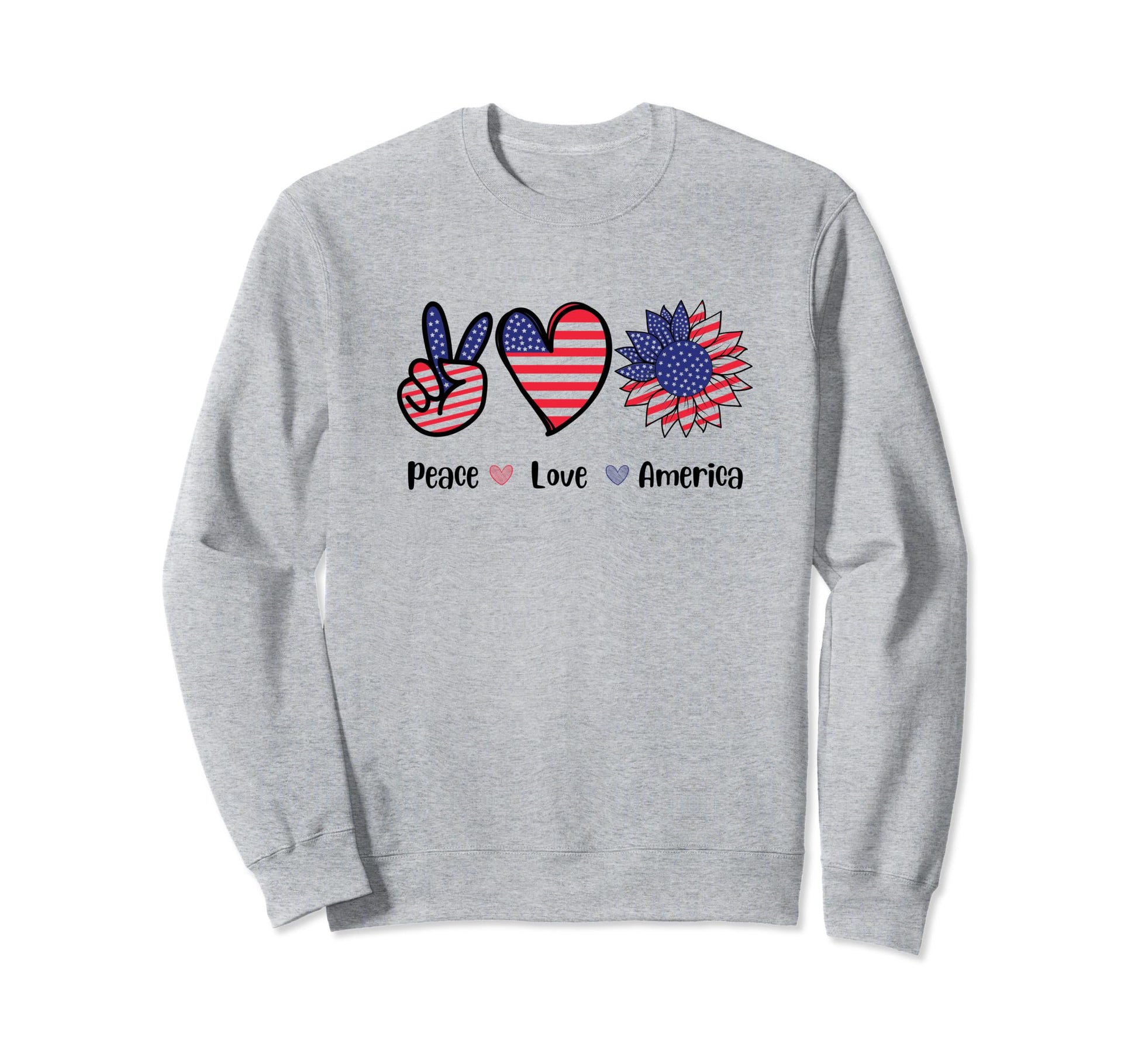 America Peace And Love Sweatshirt - Graphic Print Unisex - T-Shirt, Sweatshirt, Hoodie