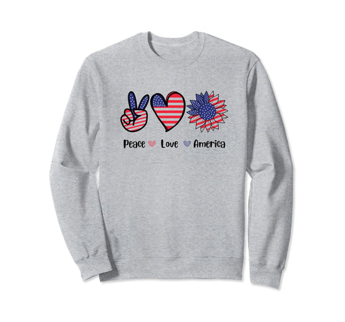 America Peace And Love Sweatshirt - Graphic Print Unisex - T-Shirt, Sweatshirt, Hoodie