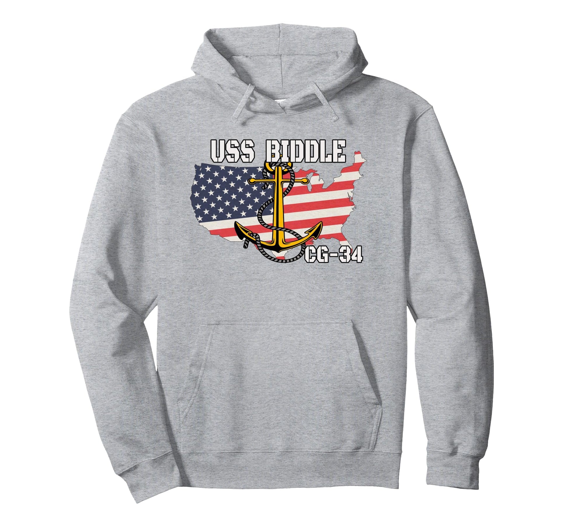 Uss Biddle Cg 34 Cruiser Veterans Hoodie - Fun Novelty Design for Adults - T-Shirt, Sweatshirt, Hoodie