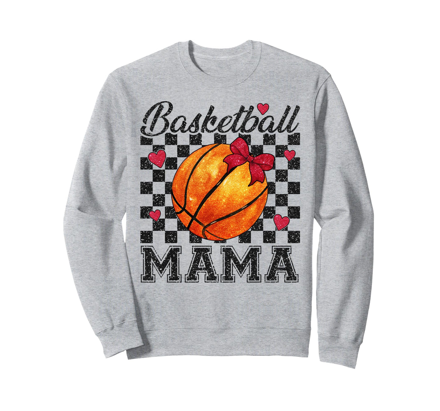 Basketball Mama Coquette Bow Game Sweatshirt - Unique Graphic for Adults - T-Shirt, Sweatshirt, Hoodie