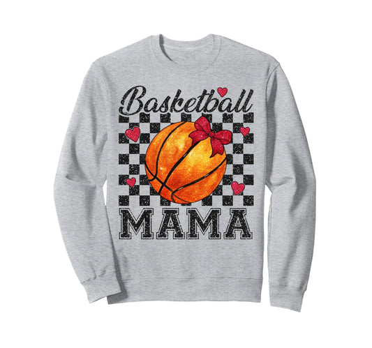 Basketball Mama Coquette Bow Game Sweatshirt - Unique Graphic for Adults - T-Shirt, Sweatshirt, Hoodie