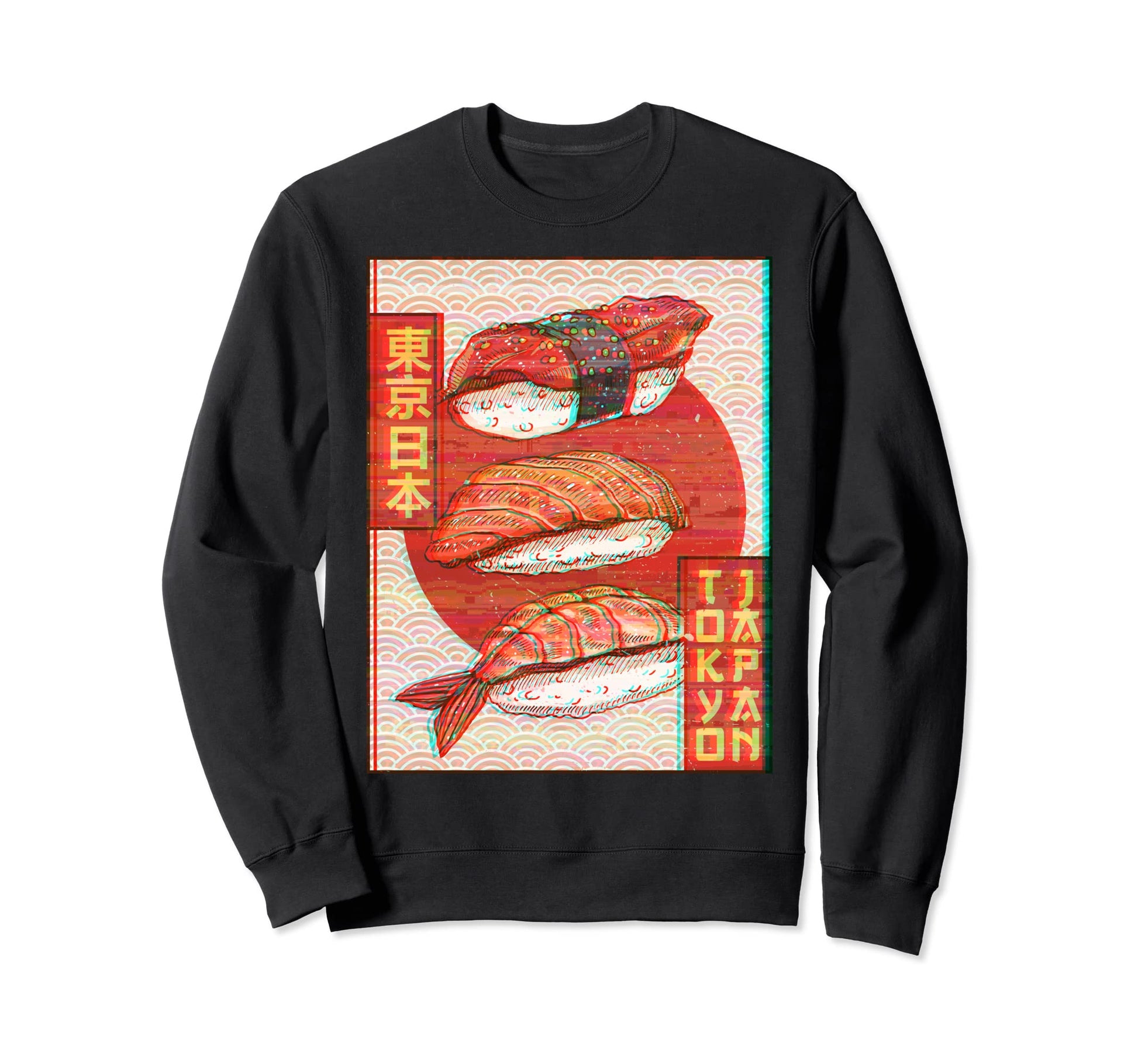 Sushi Tokyo Japan Vaporwave Aesthetic Sweatshirt - Aesthetic Graphic Unisex - T-Shirt, Sweatshirt, Hoodie