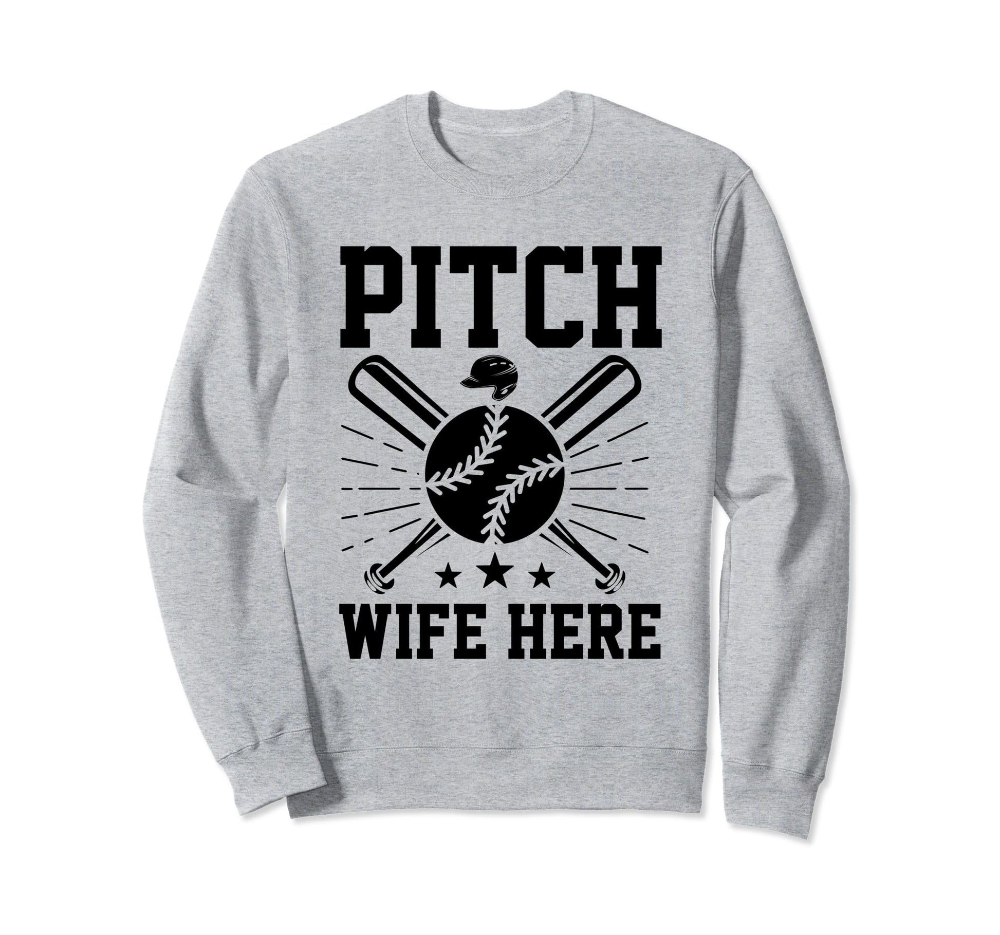 Pitch Wife Here Baseball Player Coach Sweatshirt - Minimalist Print Unisex - T-Shirt, Sweatshirt, Hoodie