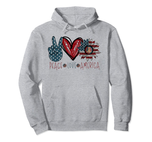 Peace Love America Hoodie - Minimalist Print Men Women - T-Shirt, Sweatshirt, Hoodie