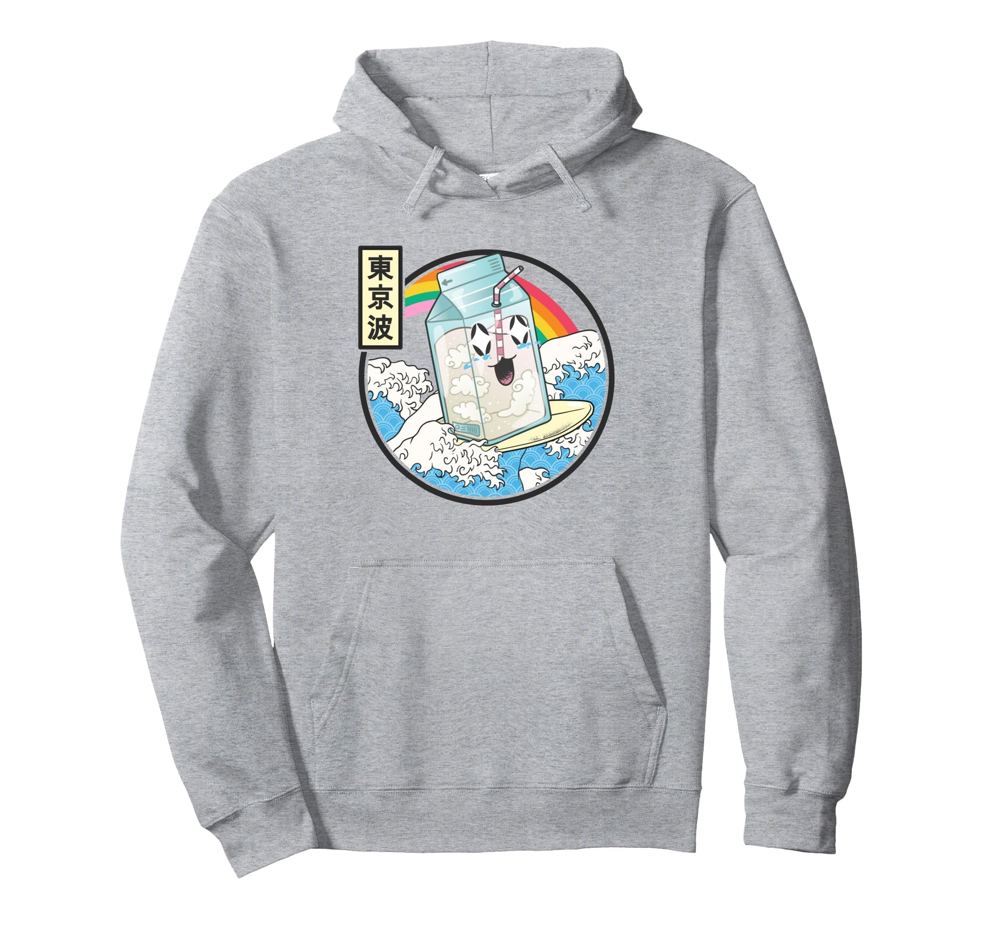 Surfing Milk Carton Japanese Waves Hoodie - Streetwear Style Unisex - T-Shirt, Sweatshirt, Hoodie