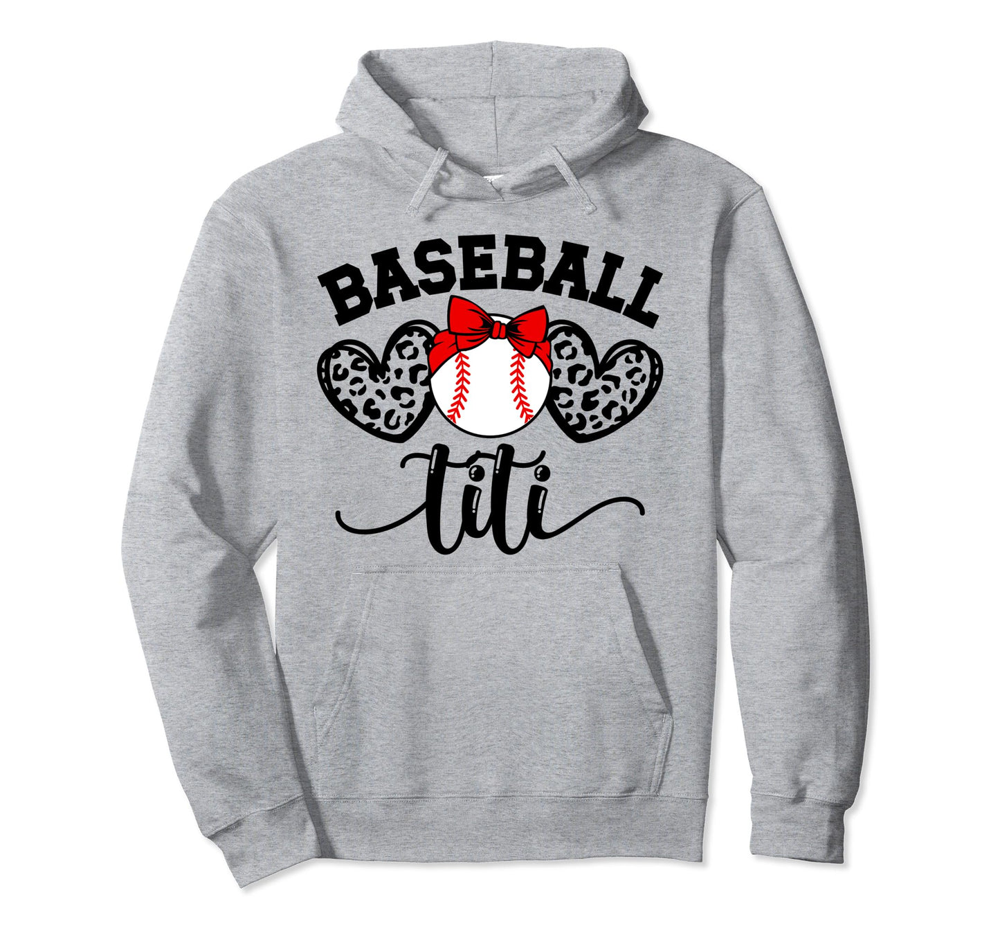 Baseball Titi Hearts Aunt Titi Hoodie - Custom Art Print for Adults - T-Shirt, Sweatshirt, Hoodie