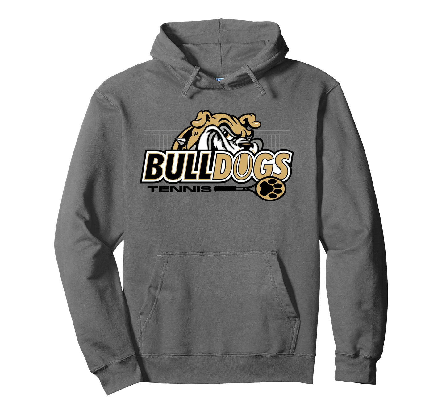 Gold Bulldogs Tennis Mom Mascot Game Day Hoodie - Minimalist Print Unisex - T-Shirt, Sweatshirt, Hoodie