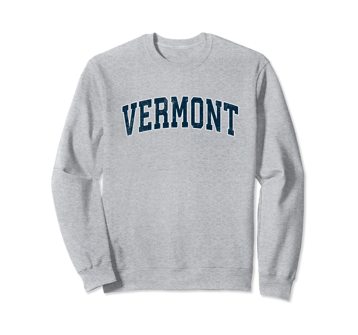 Vermont Varsity Sports Navy Text Sweatshirt - Aesthetic Graphic Unisex - T-Shirt, Sweatshirt, Hoodie