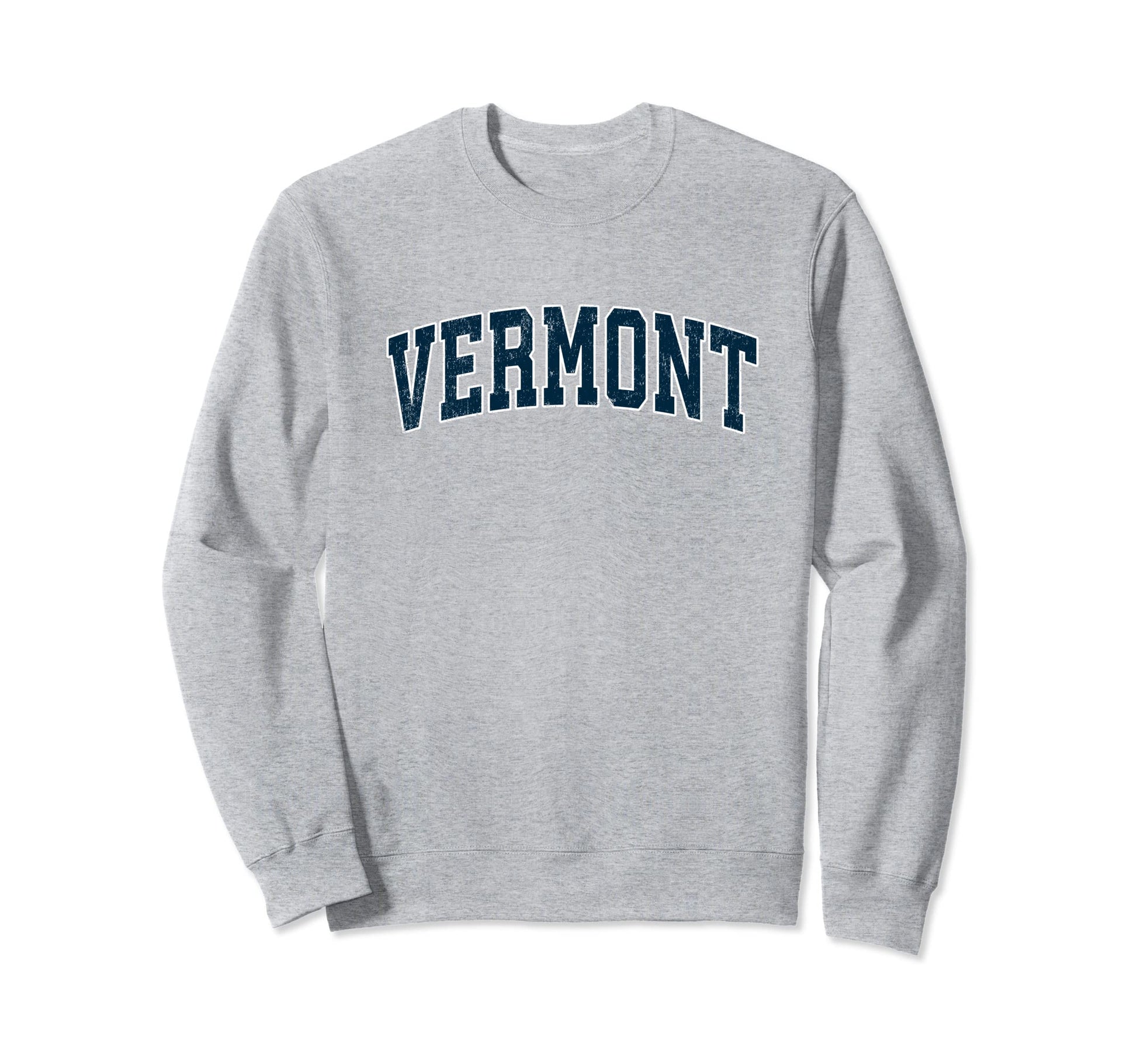 Vermont Varsity Sports Navy Text Sweatshirt - Aesthetic Graphic Unisex - T-Shirt, Sweatshirt, Hoodie