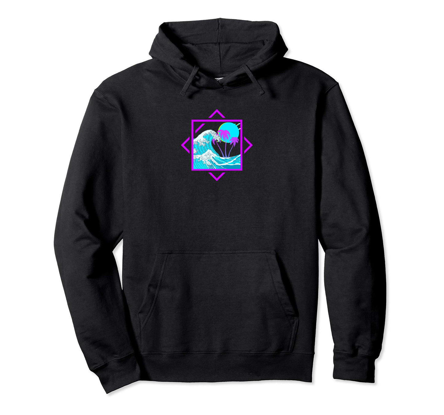 Vaporwave Aesthetic Great Wave Hoodie - Casual Everyday Wear for Adults - T-Shirt, Sweatshirt, Hoodie