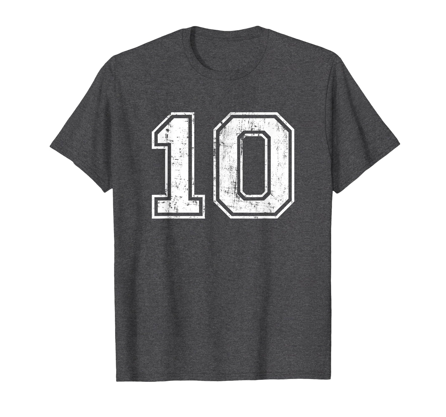 Number 10 Ten Varsity Distressed T-Shirt - Custom Art Print for Adults - T-Shirt, Sweatshirt, Hoodie