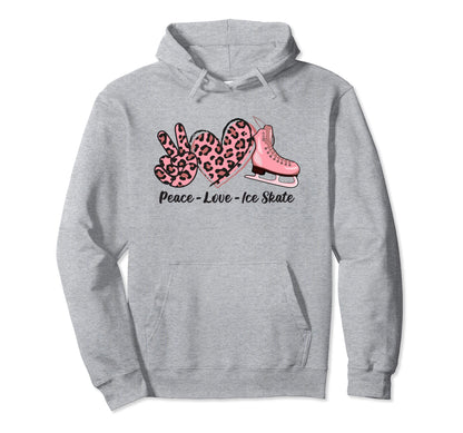 Peace Love Skate Figure Skating Speed Hoodie - Trendy Graphic Unisex - T-Shirt, Sweatshirt, Hoodie