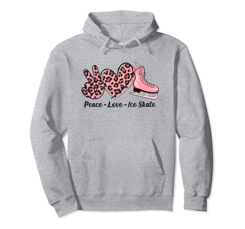 Peace Love Skate Figure Skating Speed Hoodie - Trendy Graphic Unisex - T-Shirt, Sweatshirt, Hoodie