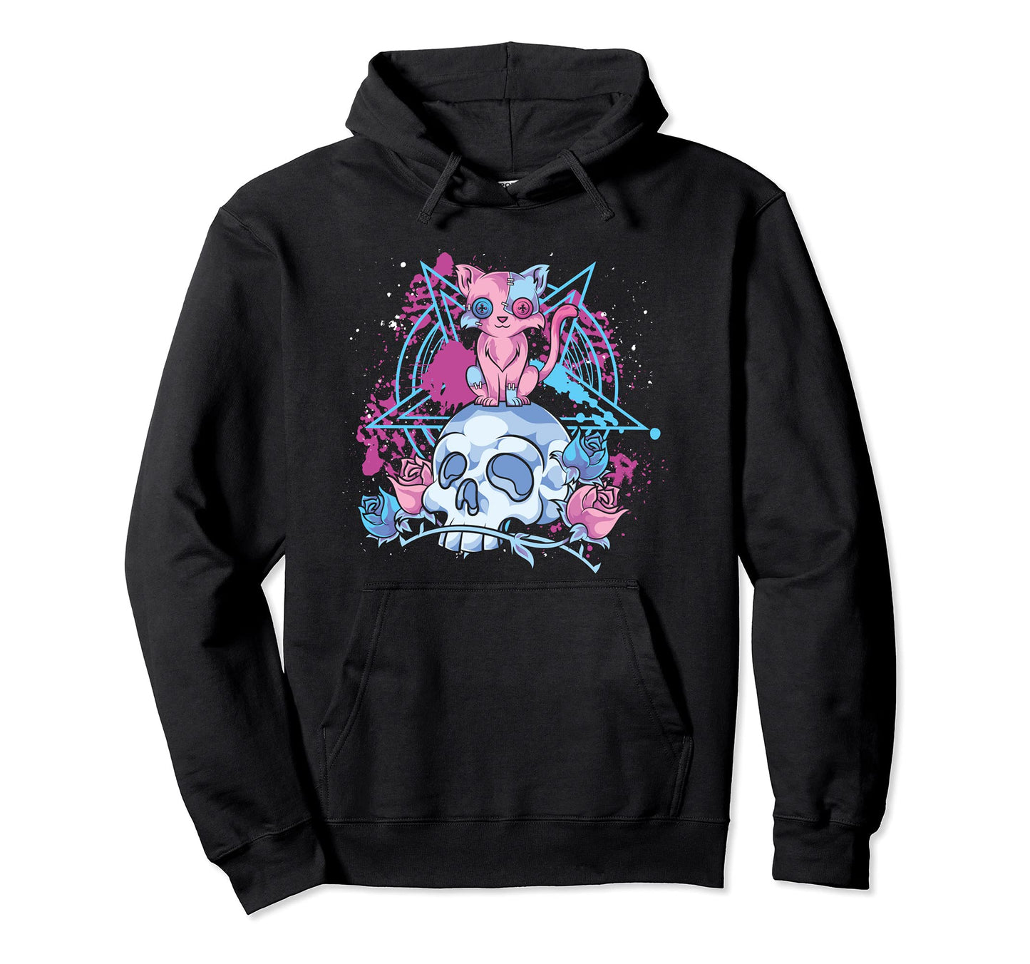 Dark Magic Pagan Occult Skull Kawaii Hoodie - Fun Novelty Design Men Women - T-Shirt, Sweatshirt, Hoodie