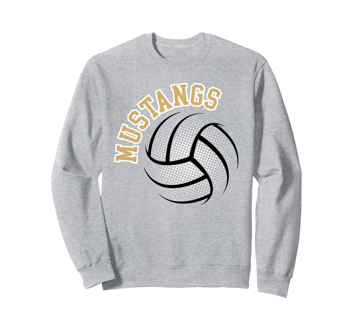 Mustangs Volleyball Mom Game Day Gold Sweatshirt - Minimalist Print Unisex - T-Shirt, Sweatshirt, Hoodie