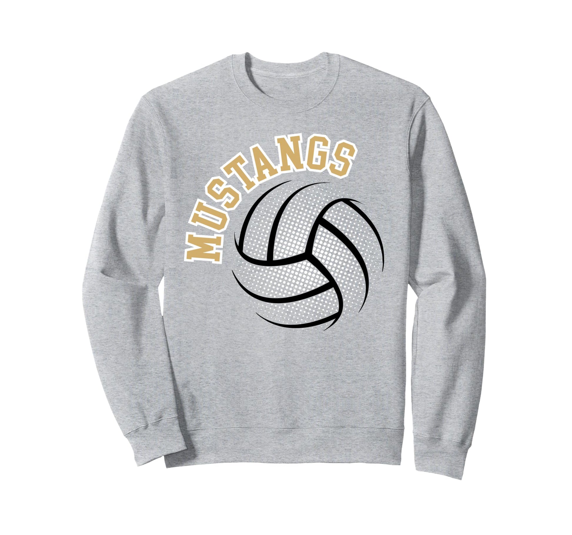 Mustangs Volleyball Mom Game Day Gold Sweatshirt - Minimalist Print Unisex - T-Shirt, Sweatshirt, Hoodie