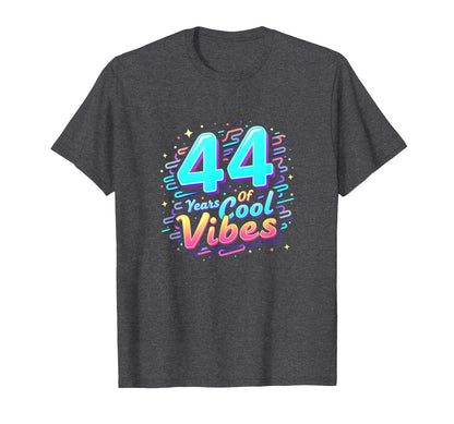 44 Years Vibes Birthday Gift Dark T-Shirt - Minimalist Print Men Women - T-Shirt, Sweatshirt, Hoodie