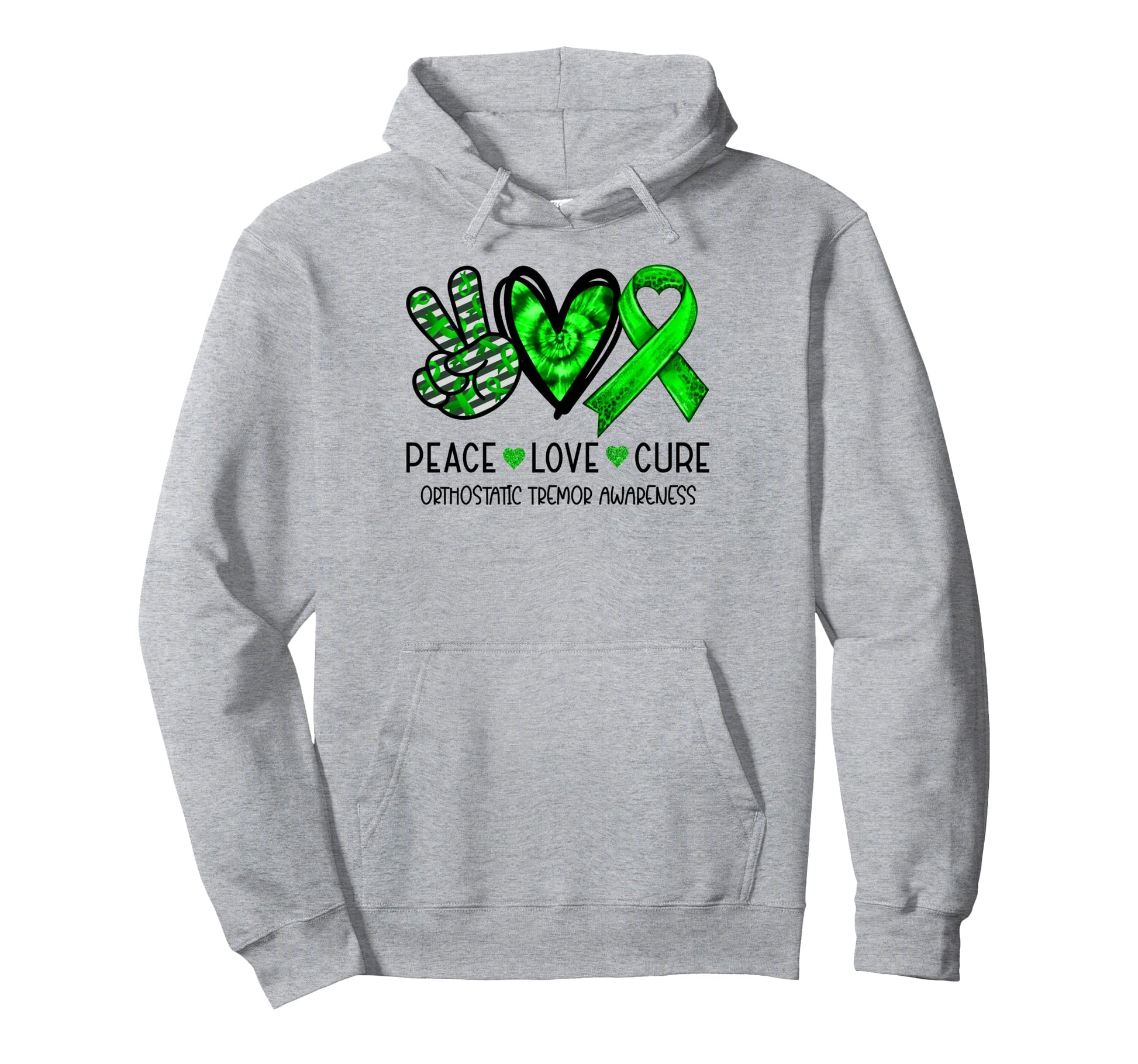 Peace Love Cure Green Ribbon Hoodie - Casual Everyday Wear for Adults - T-Shirt, Sweatshirt, Hoodie
