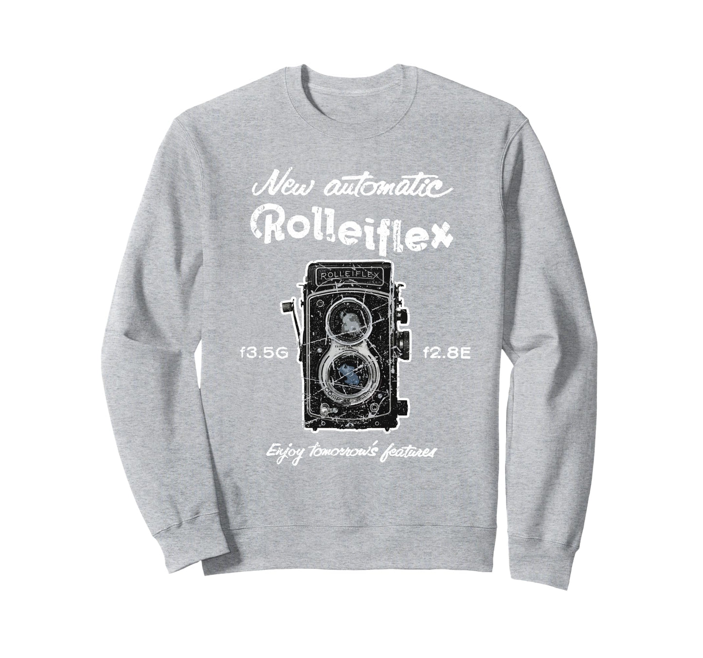 Old Rolleiflex Camera Distressed Sweatshirt - Novelty Apparel Men Women - T-Shirt, Sweatshirt, Hoodie