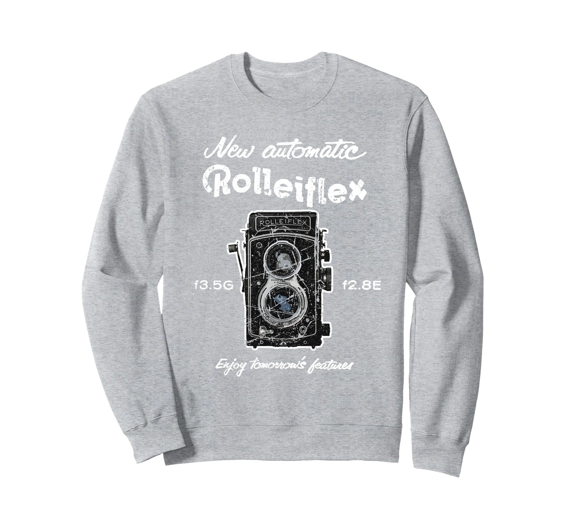Old Rolleiflex Camera Distressed Sweatshirt - Novelty Apparel Men Women - T-Shirt, Sweatshirt, Hoodie