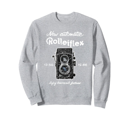Old Rolleiflex Camera Distressed Sweatshirt - Novelty Apparel Men Women - T-Shirt, Sweatshirt, Hoodie