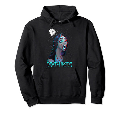 Death Inside Vampire Gothic Bat Hoodie - Aesthetic Graphic Unisex - T-Shirt, Sweatshirt, Hoodie