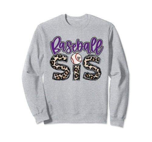 Baseball Sister Leopart Baseball Sis Sweatshirt - Graphic Print for Adults - T-Shirt, Sweatshirt, Hoodie