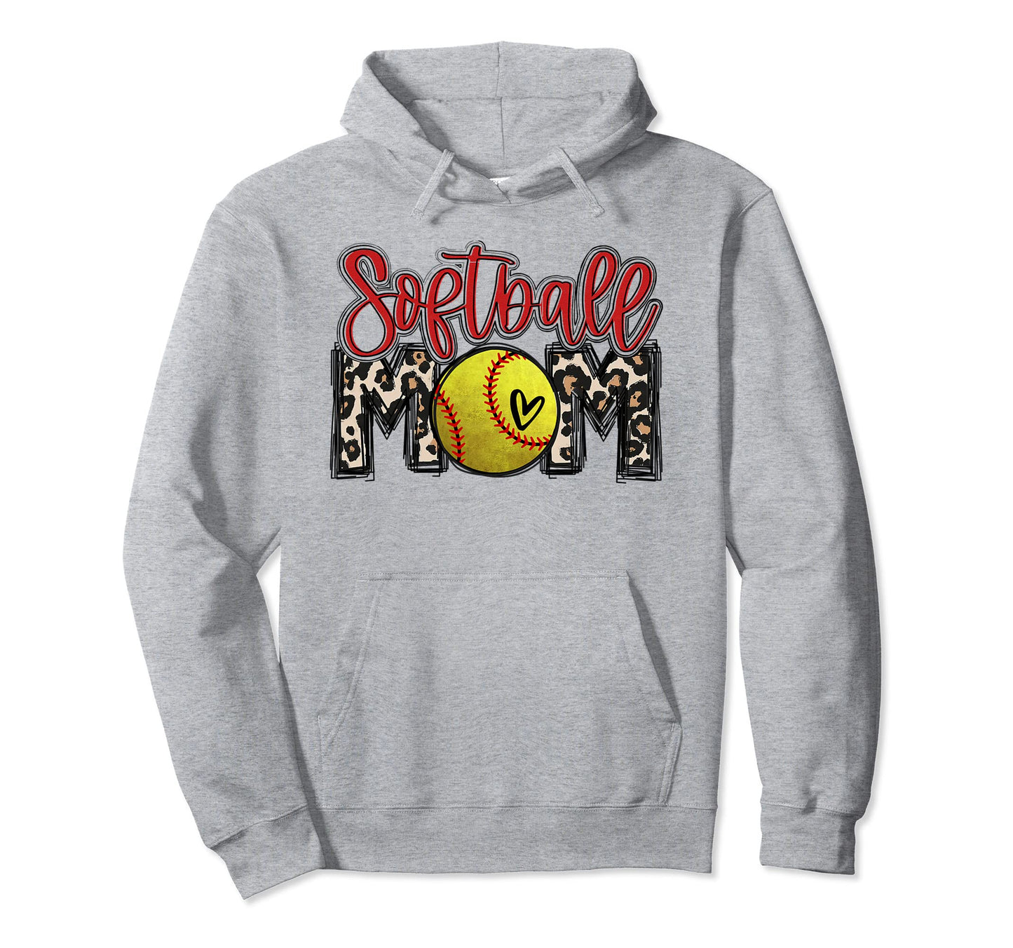 Leopard Softball Mom Softball Game Day Hoodie - Custom Art Print Men Women - T-Shirt, Sweatshirt, Hoodie
