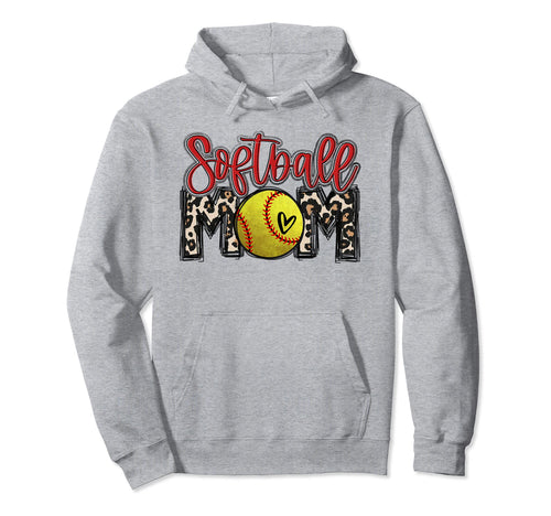 Leopard Softball Mom Softball Game Day Hoodie - Custom Art Print Men Women - T-Shirt, Sweatshirt, Hoodie