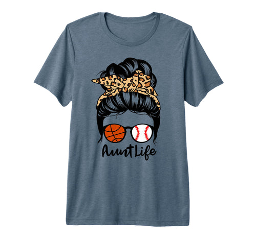 Aunt Life Messy Bun Hair Funny Baseball T-Shirt - Graphic Print Men Women - T-Shirt, Sweatshirt, Hoodie