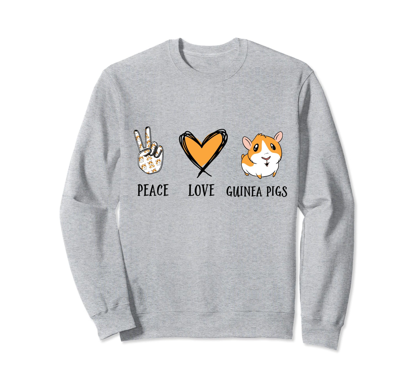 Funny M23T Peace Love Guinea Pig Sweatshirt - Minimalist Print Men Women - T-Shirt, Sweatshirt, Hoodie