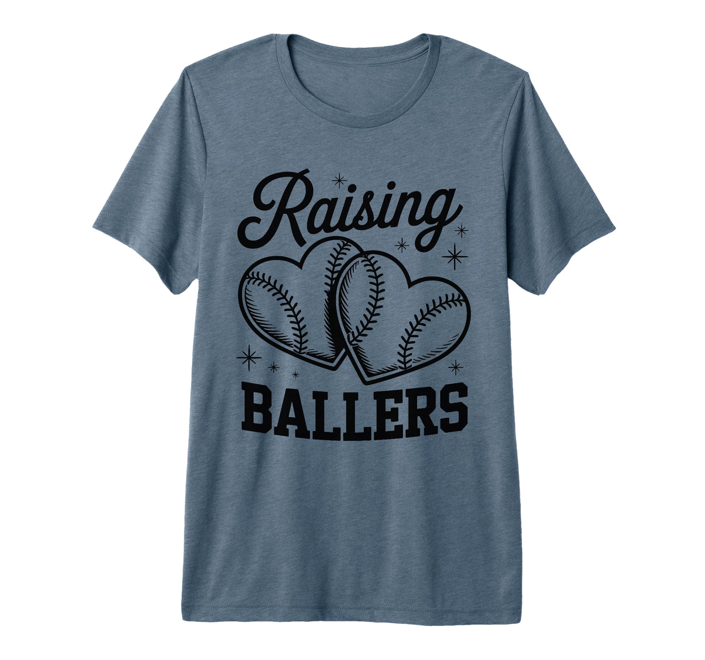 Raising Ballers Funny Mom Baseball T-Shirt - Minimalist Print Men Women - T-Shirt, Sweatshirt, Hoodie